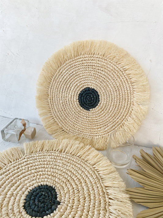 Bleach Mix Raffia Fringe Placemats