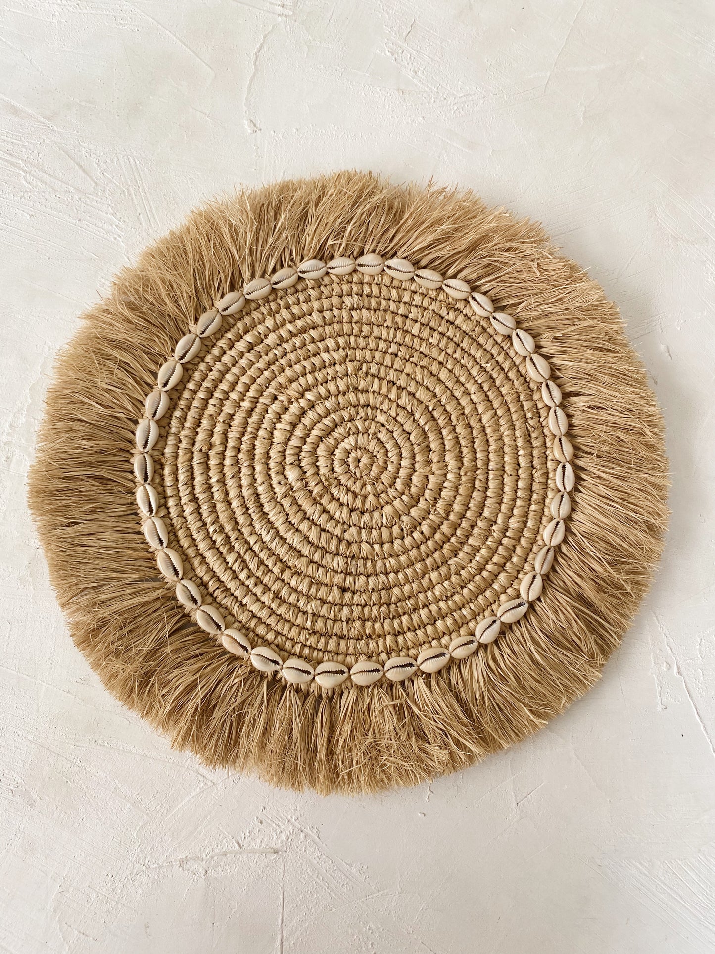 Raffia Shell Fringe Natural Placemats