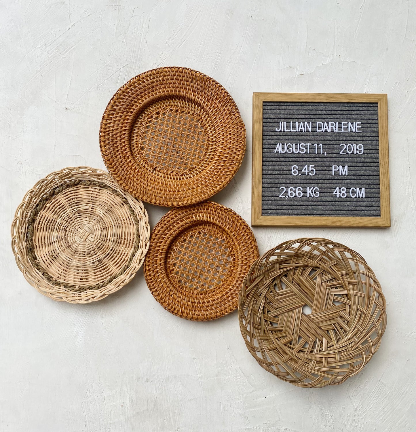 Boho Nursery Wall Basket Set