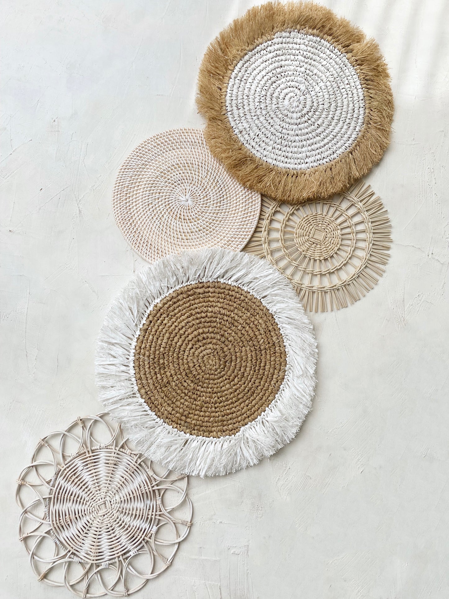 Set of 5 White Wall Basket