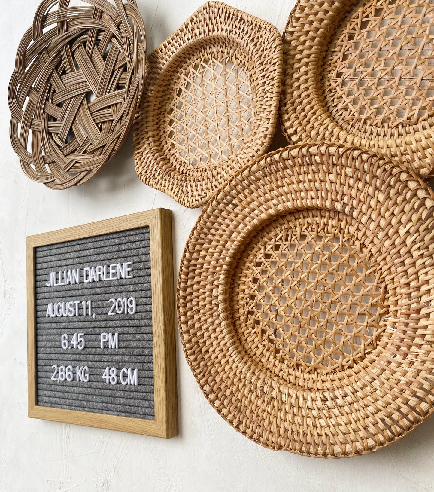 Boho Nursery Wall Basket Set