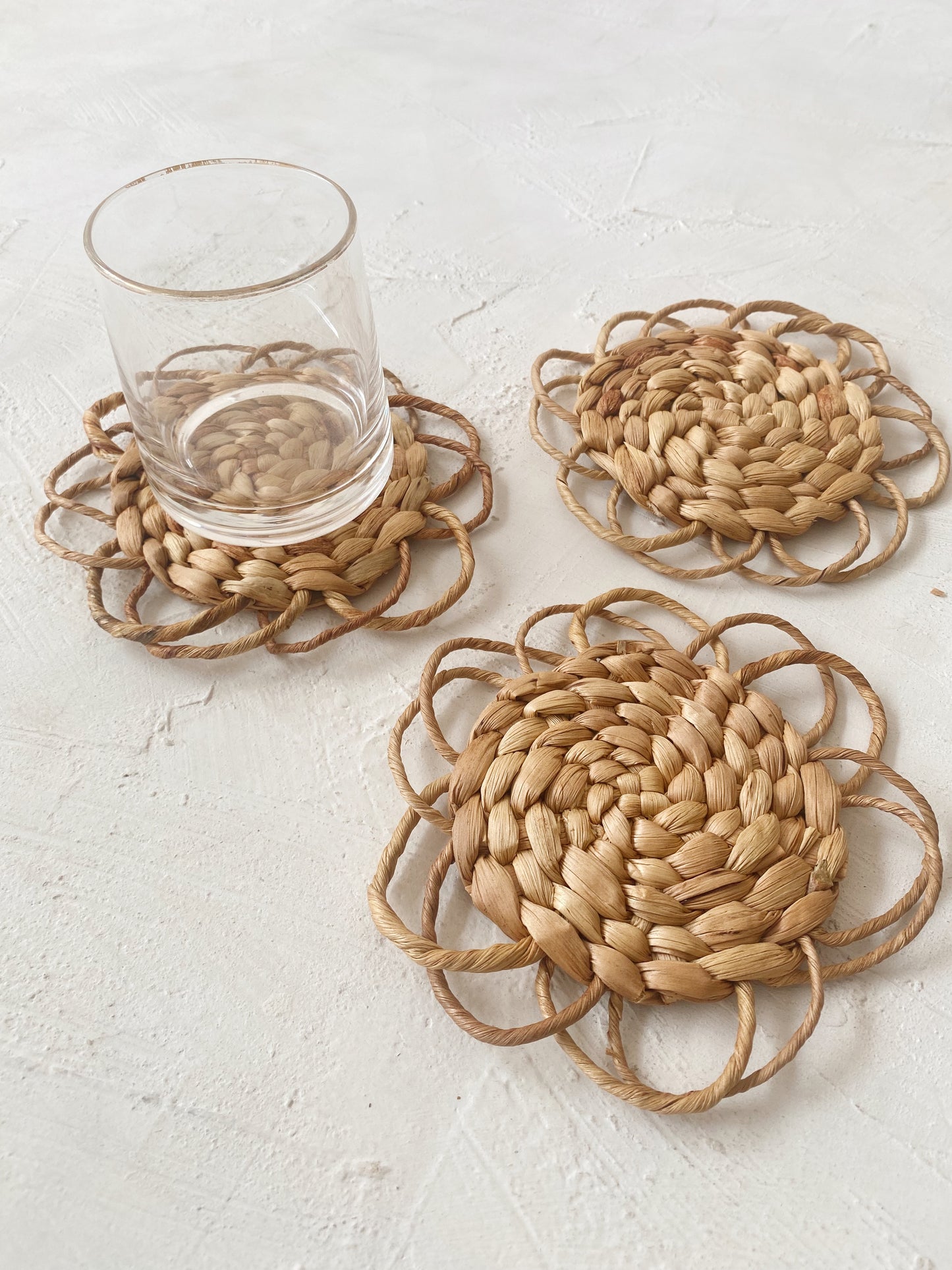 Set of Water Hyacinth Flower Coaster