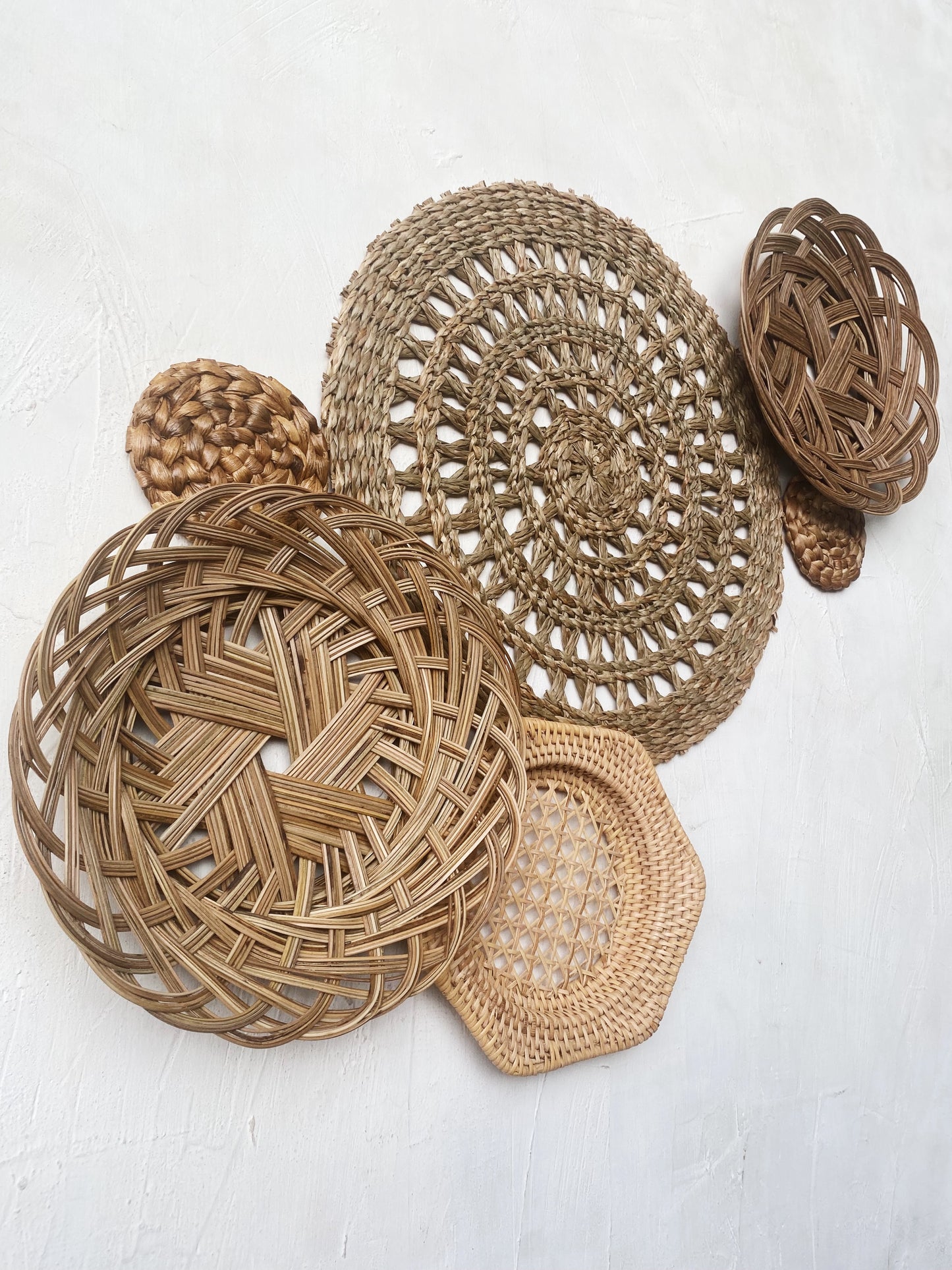 Natural Boho Wall Basket Set