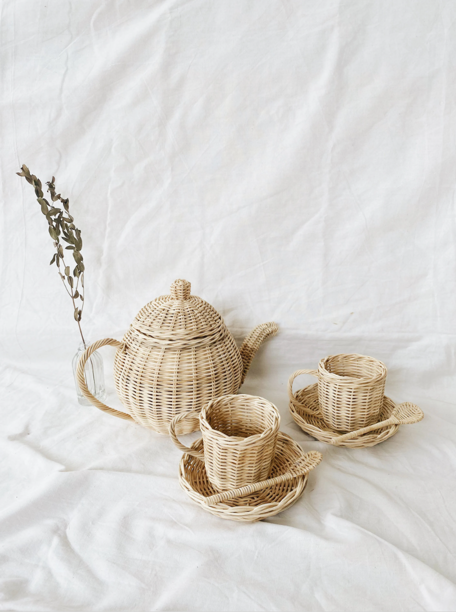 Rattan Tea Set