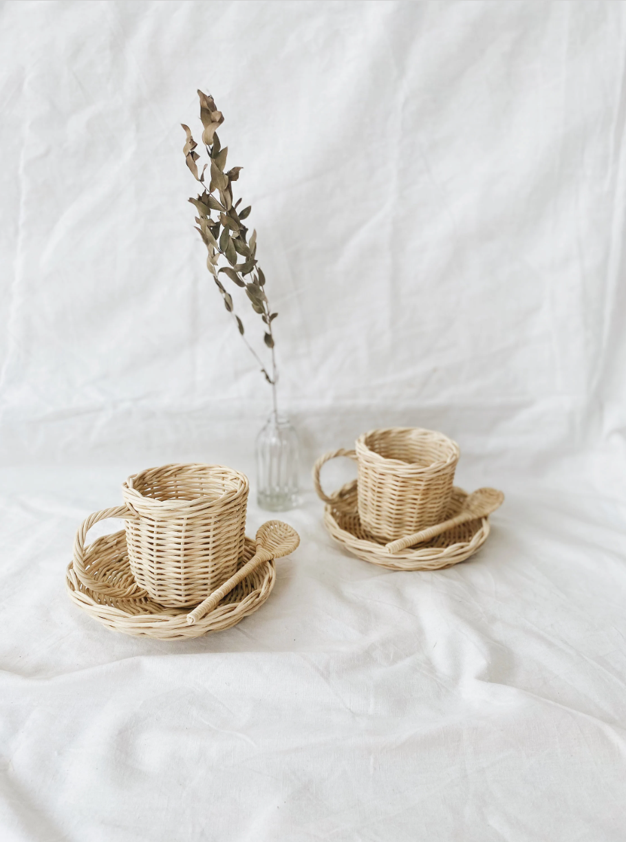 Rattan Tea Set