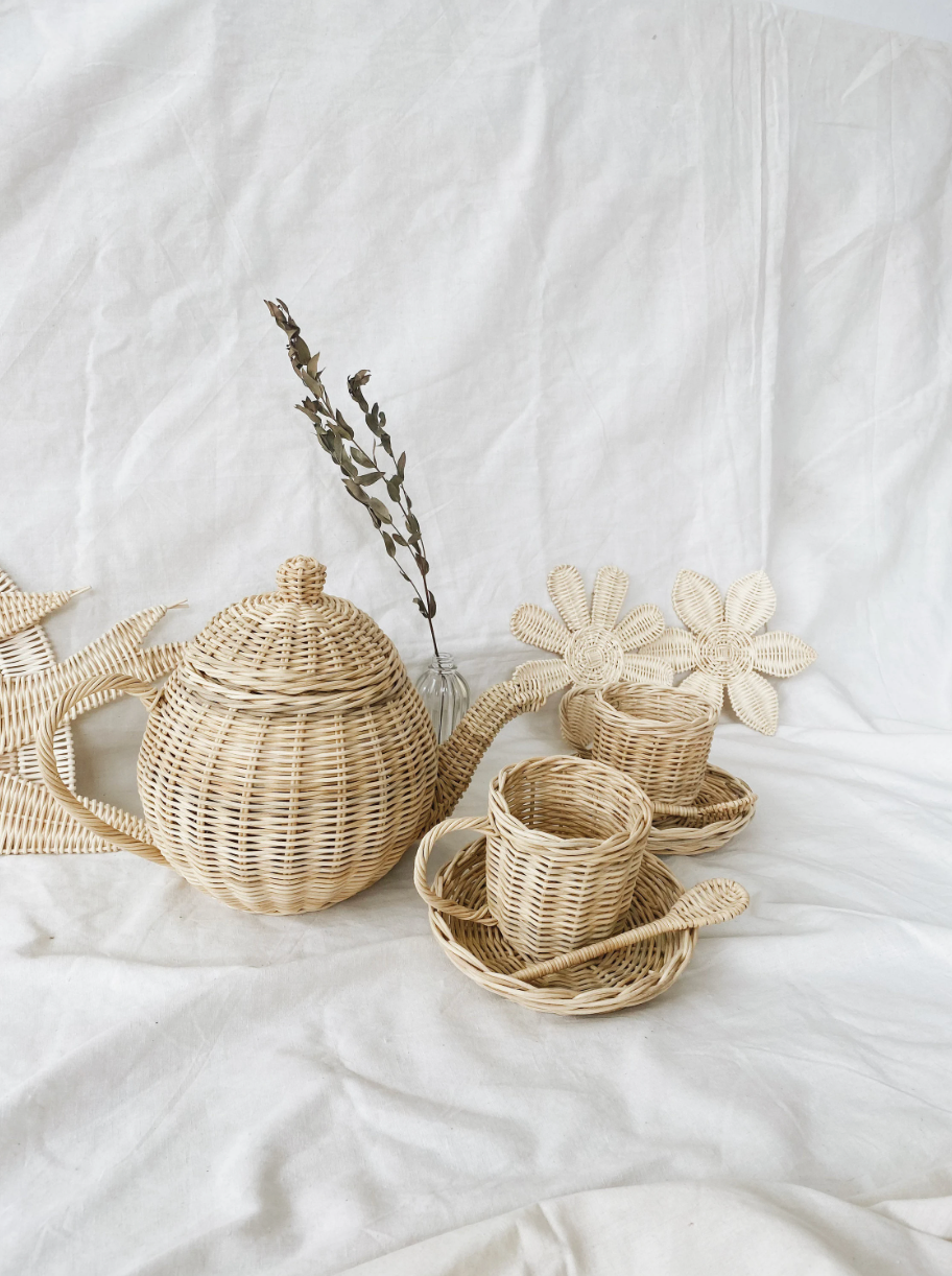 Rattan Tea Set