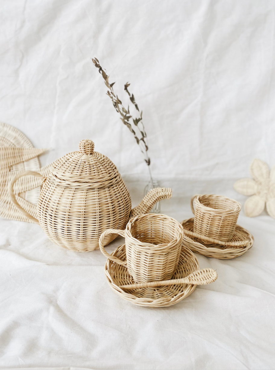 Rattan Tea Set