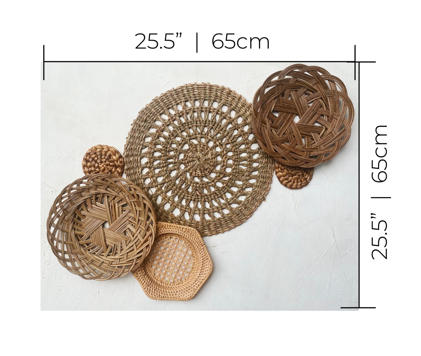 Natural Boho Wall Basket Set