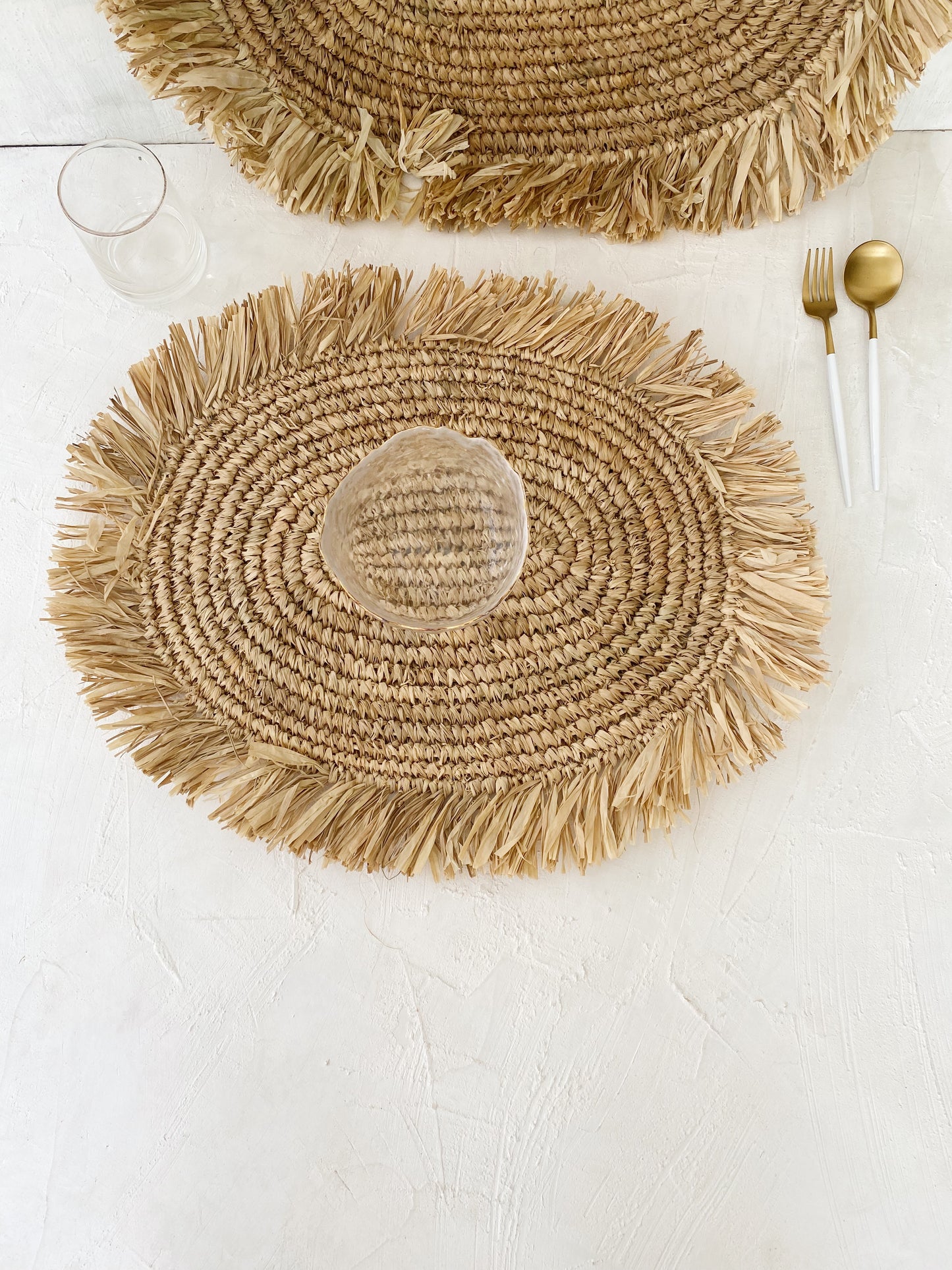 Oval Raffia Fringe Placemats