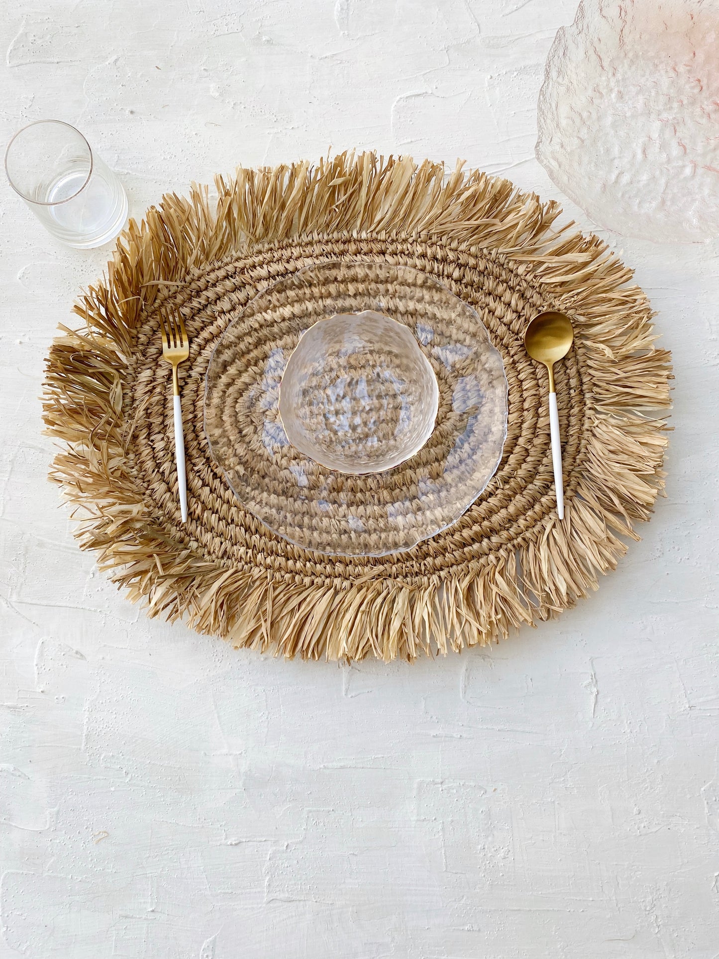 Oval Raffia Fringe Placemats