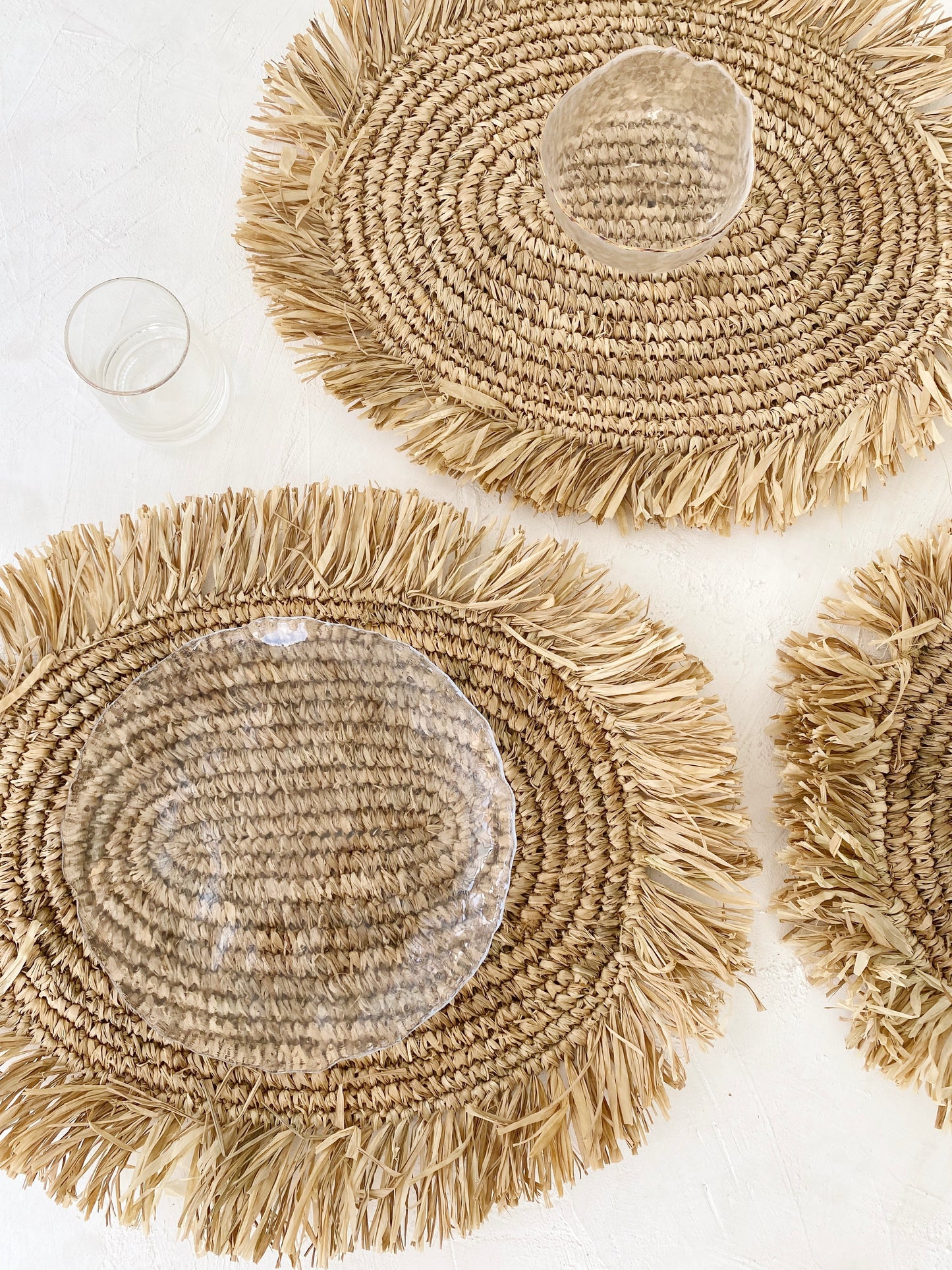 Oval Raffia Fringe Placemats