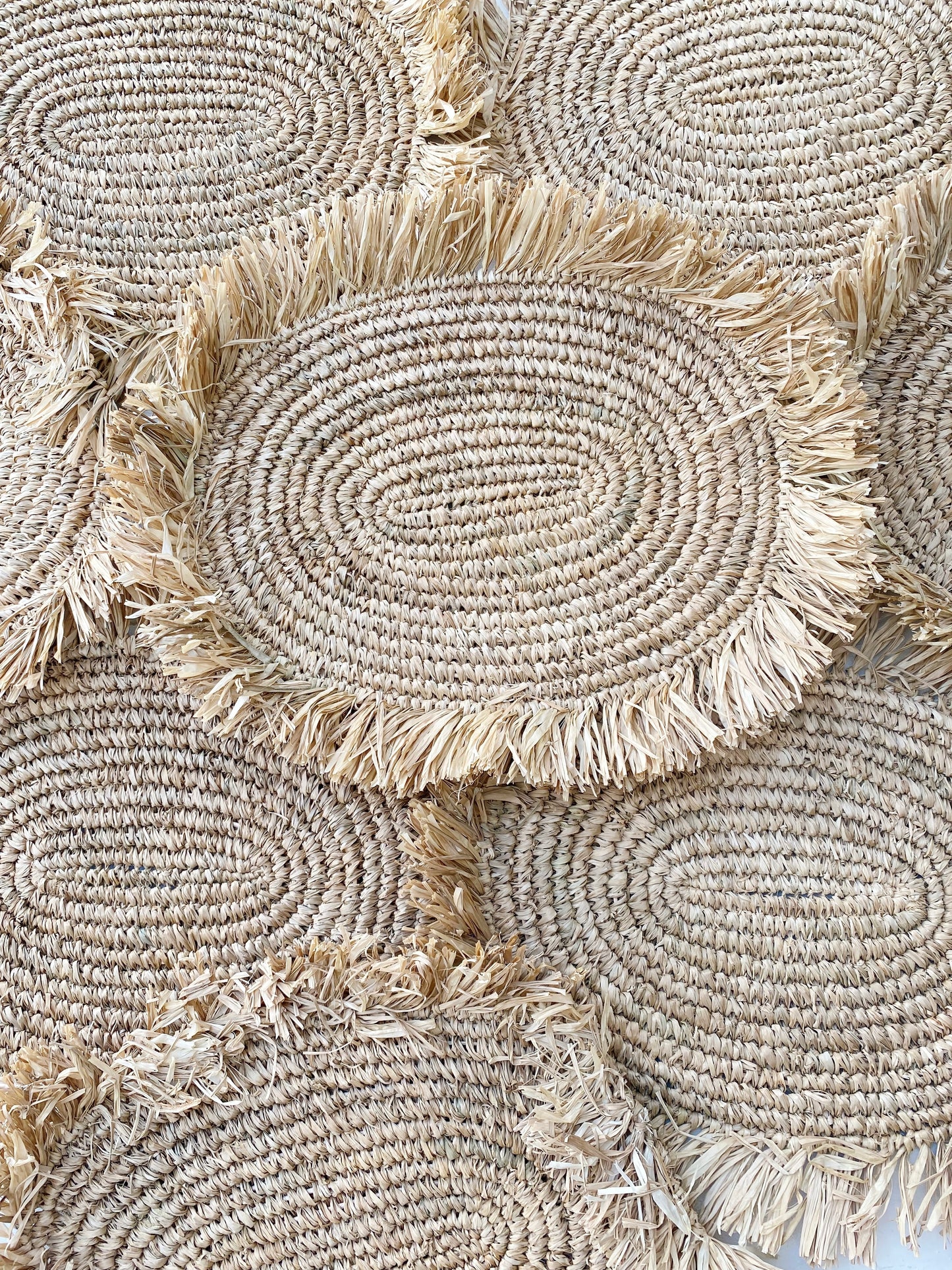 Oval Raffia Fringe Placemats