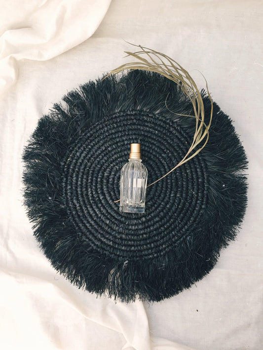 Black Raffia Fringe Placemats