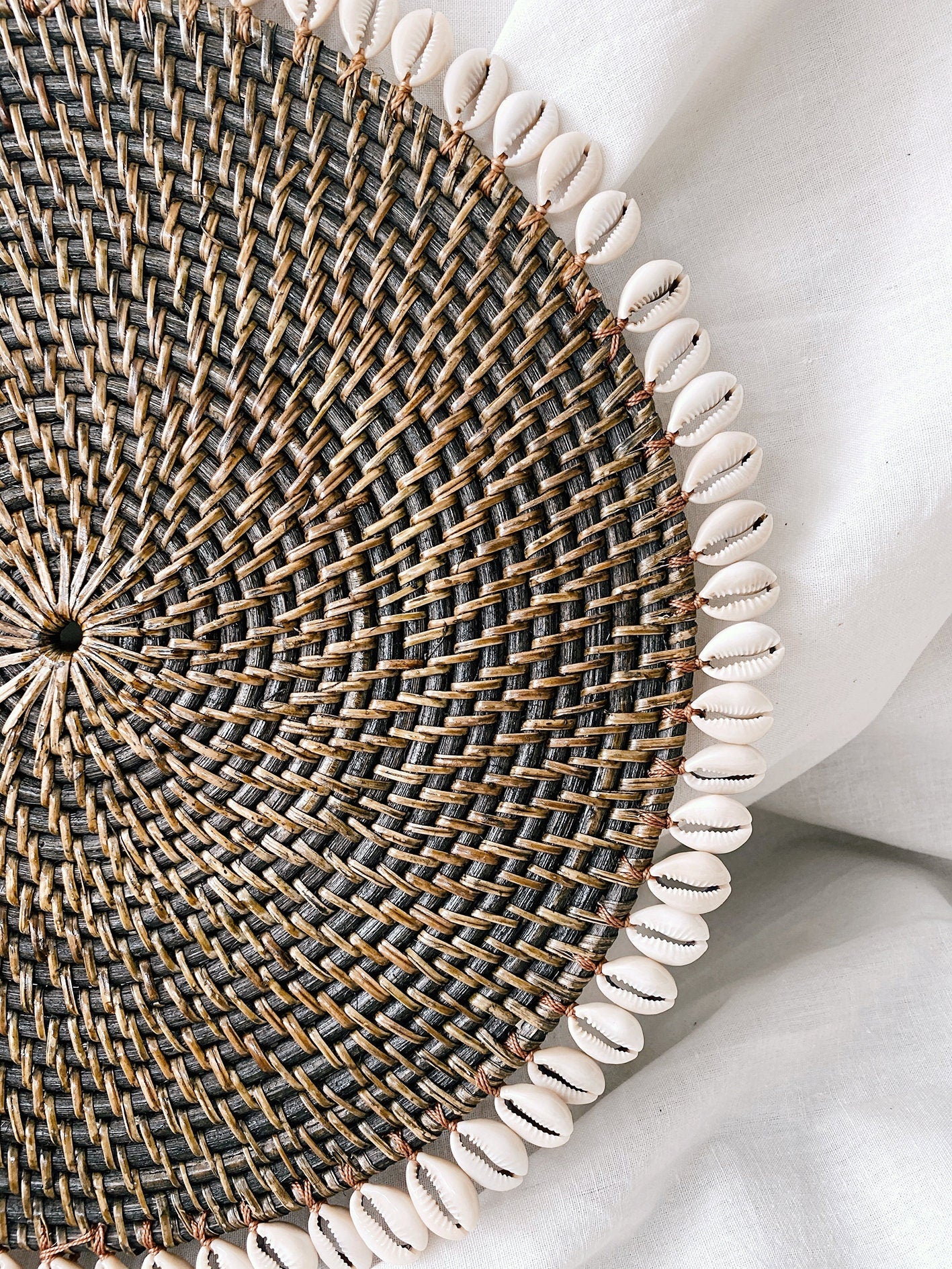 Dark Brown Rattan Shell Placemats