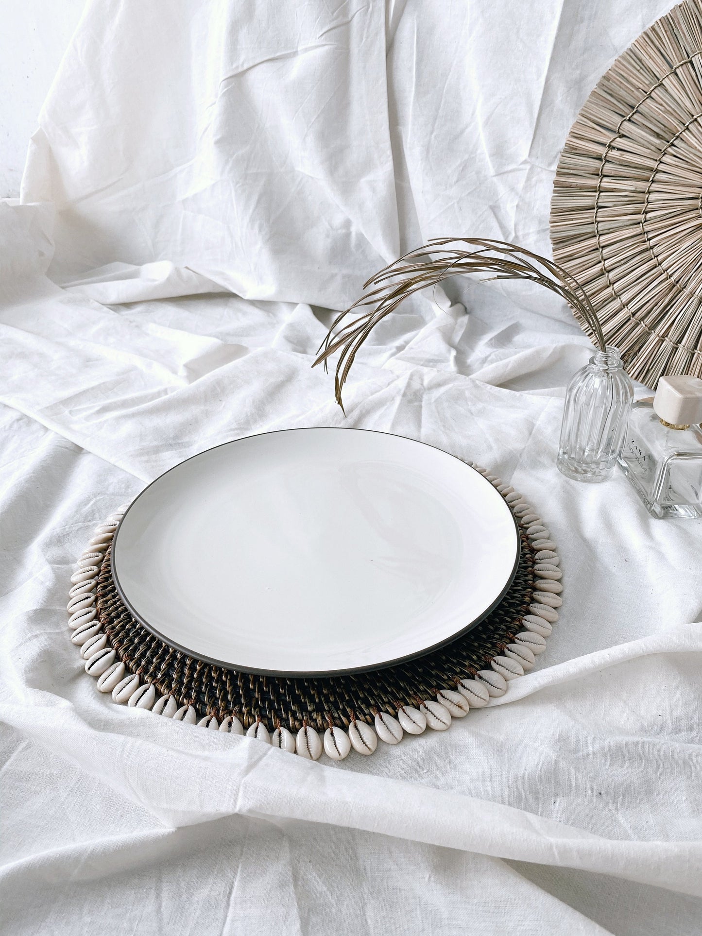 Dark Brown Rattan Shell Placemats