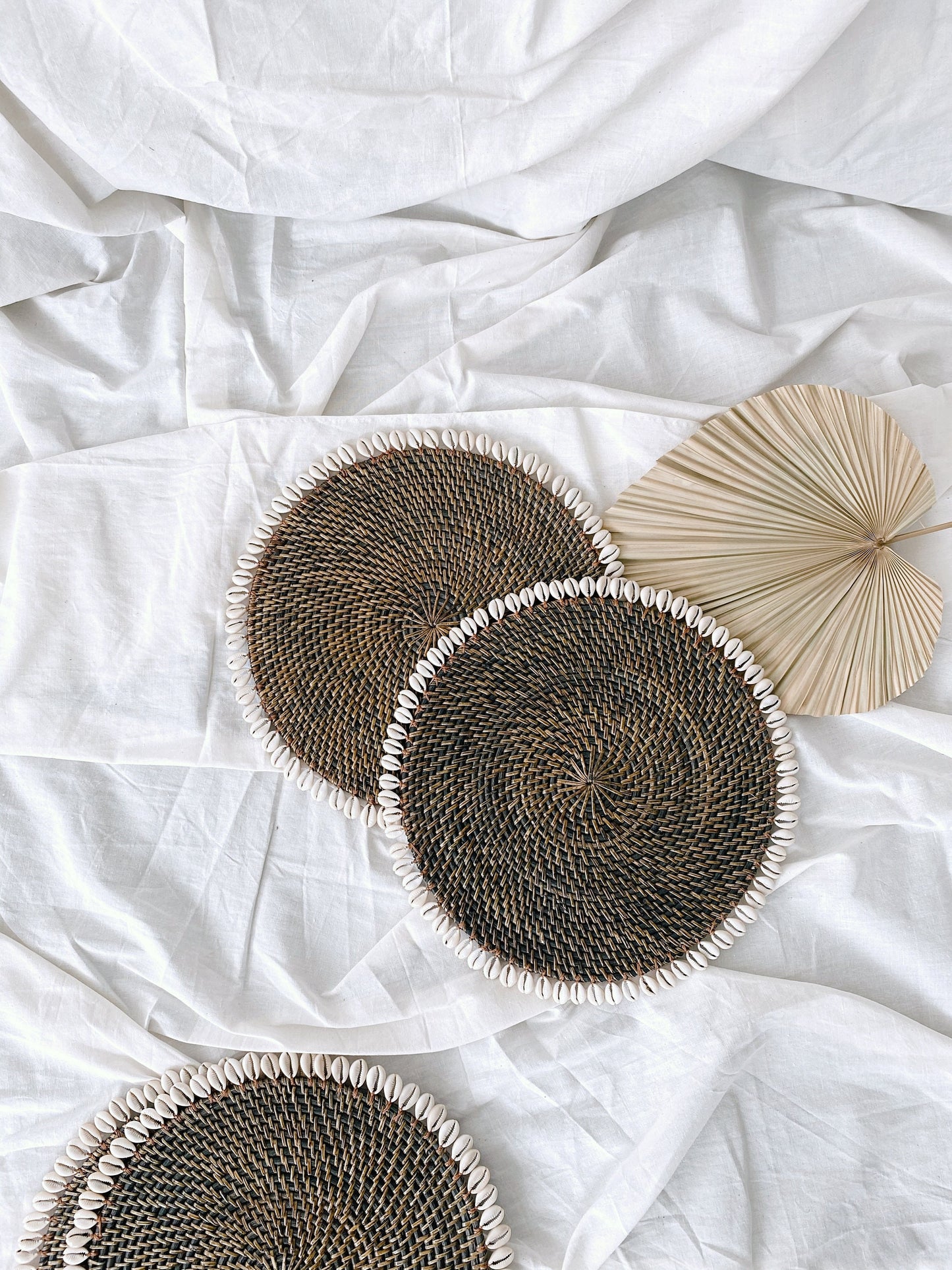 Dark Brown Rattan Shell Placemats