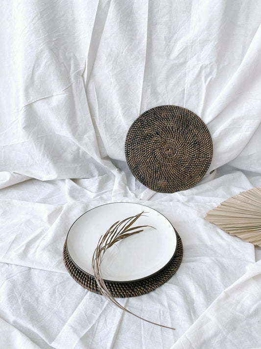 Dark Brown Rattan Placemats