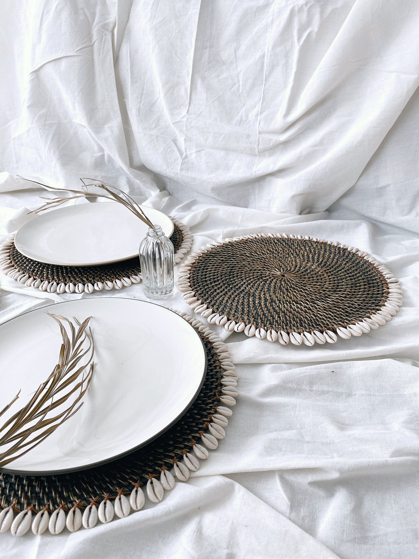 Dark Brown Rattan Shell Placemats