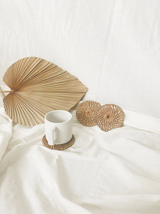 Set of Natural Rattan Coaster