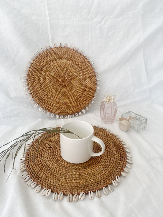 Brown Rattan Shell Placemats