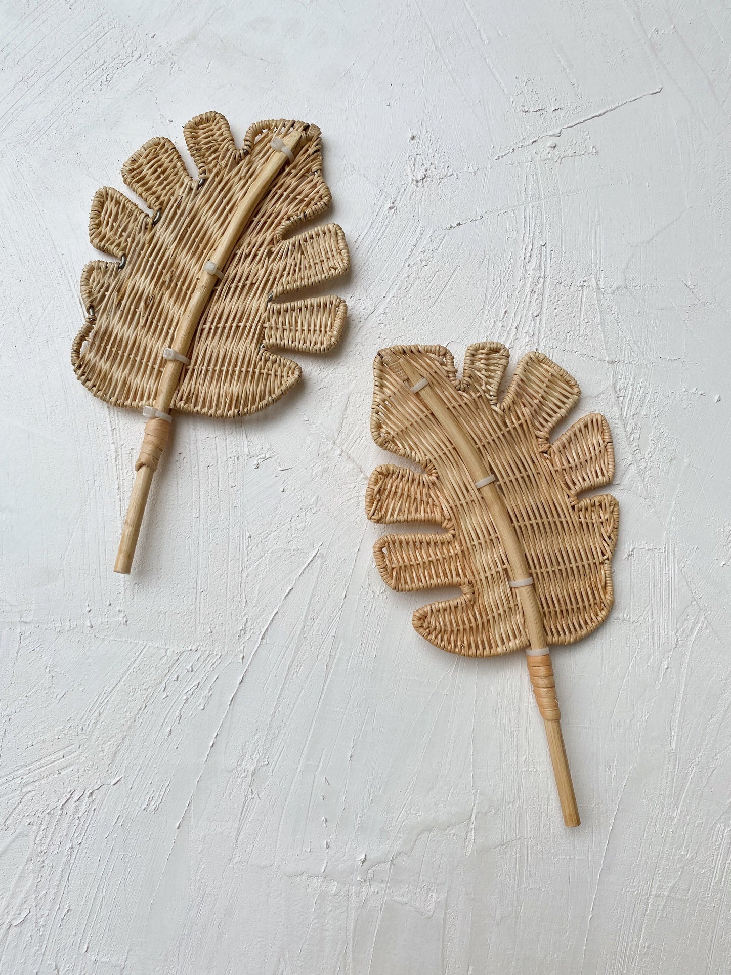 Set of 2 Monstera Leaf Rattan