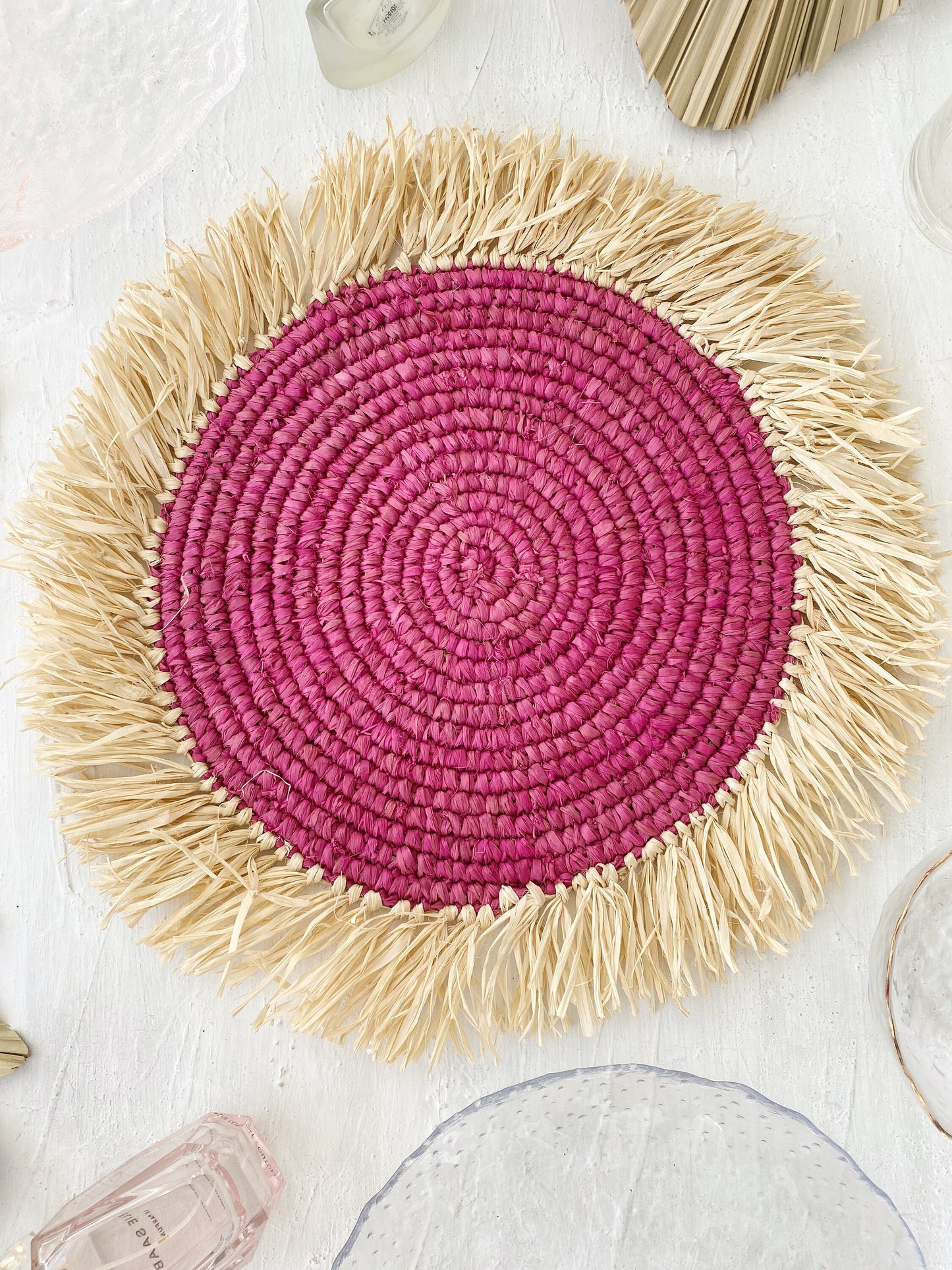 Fuchsia Fringe Placemats