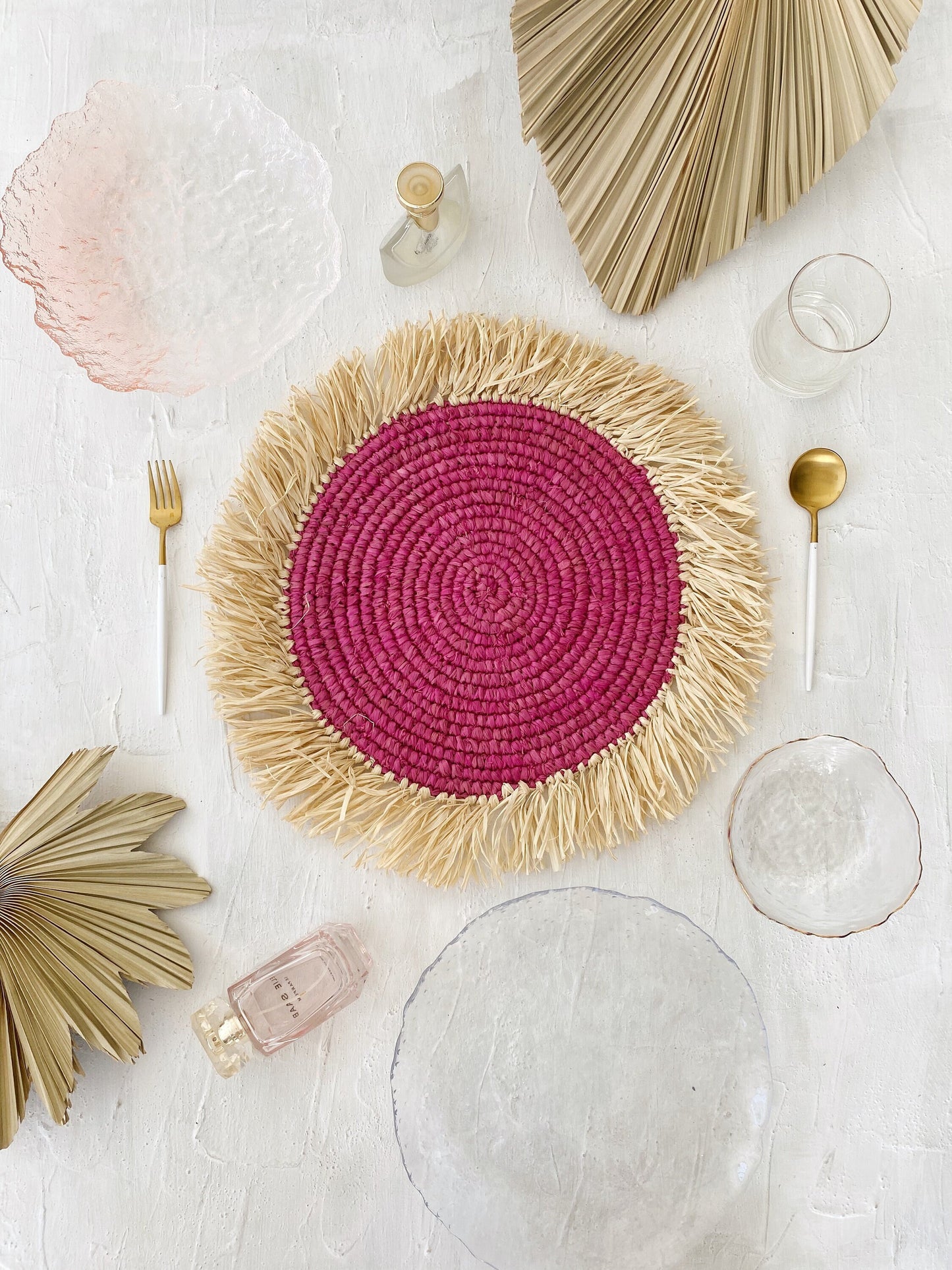 Fuchsia Fringe Placemats