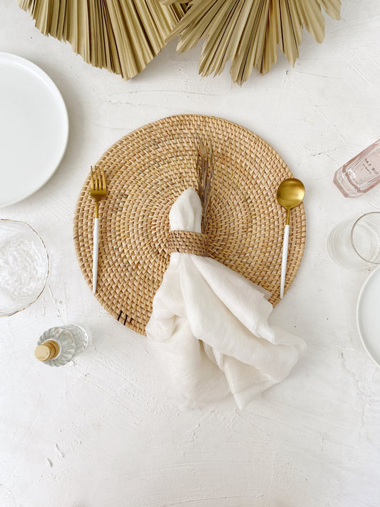 Natural Round Rattan Placemats