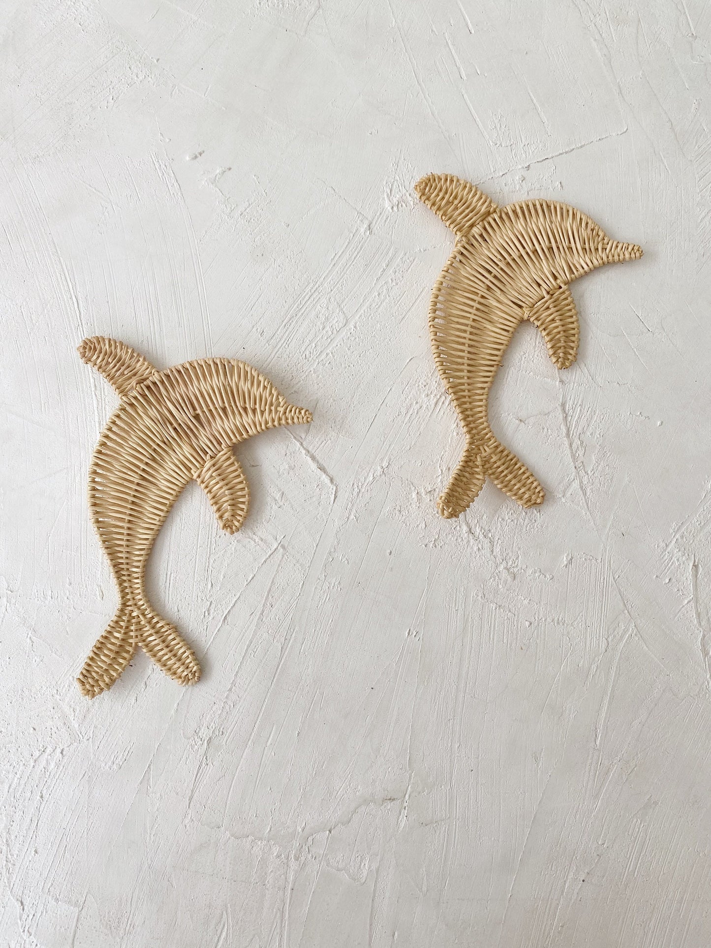 Set of 2 Dolphins Rattan